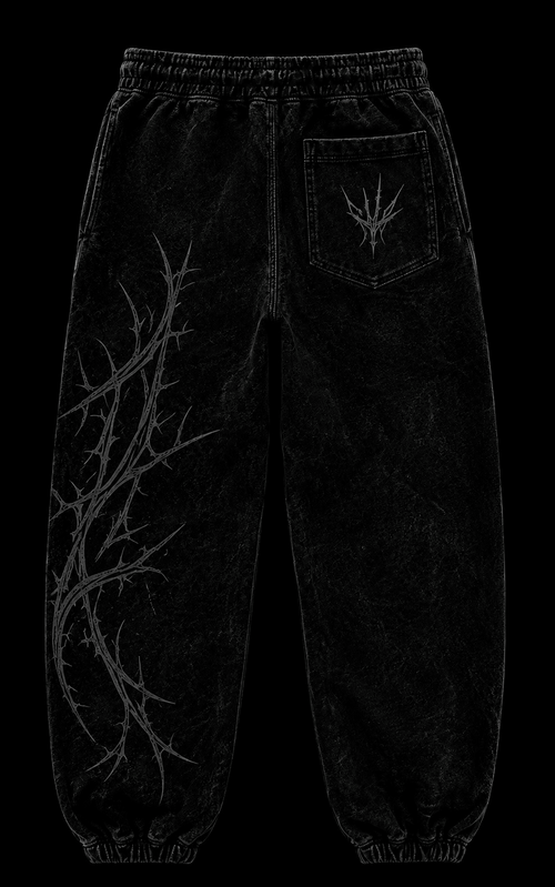 premium black acid-washed joggers