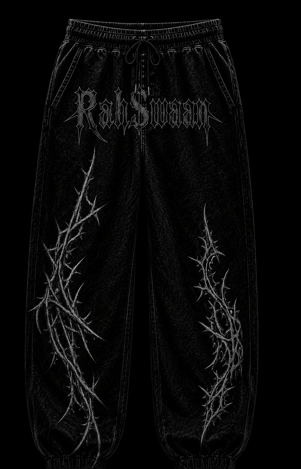 premium black acid-washed joggers